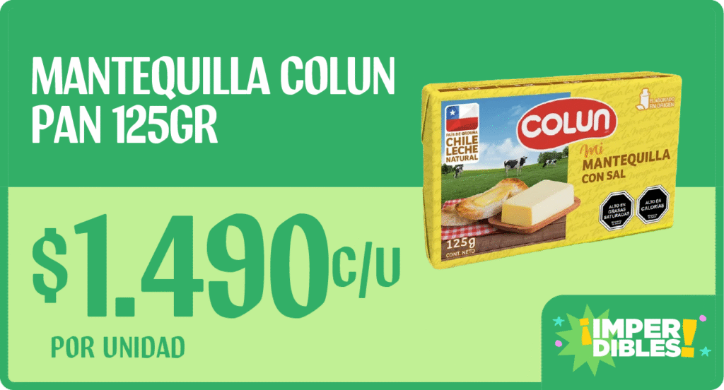mantequilla colun 125 gr $1490