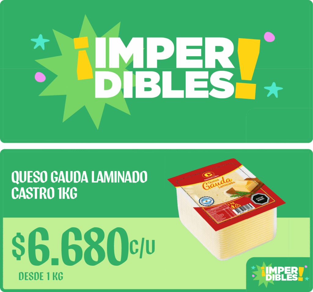 Precio Imperdible Queso Gauda Castro 1 kg $6680